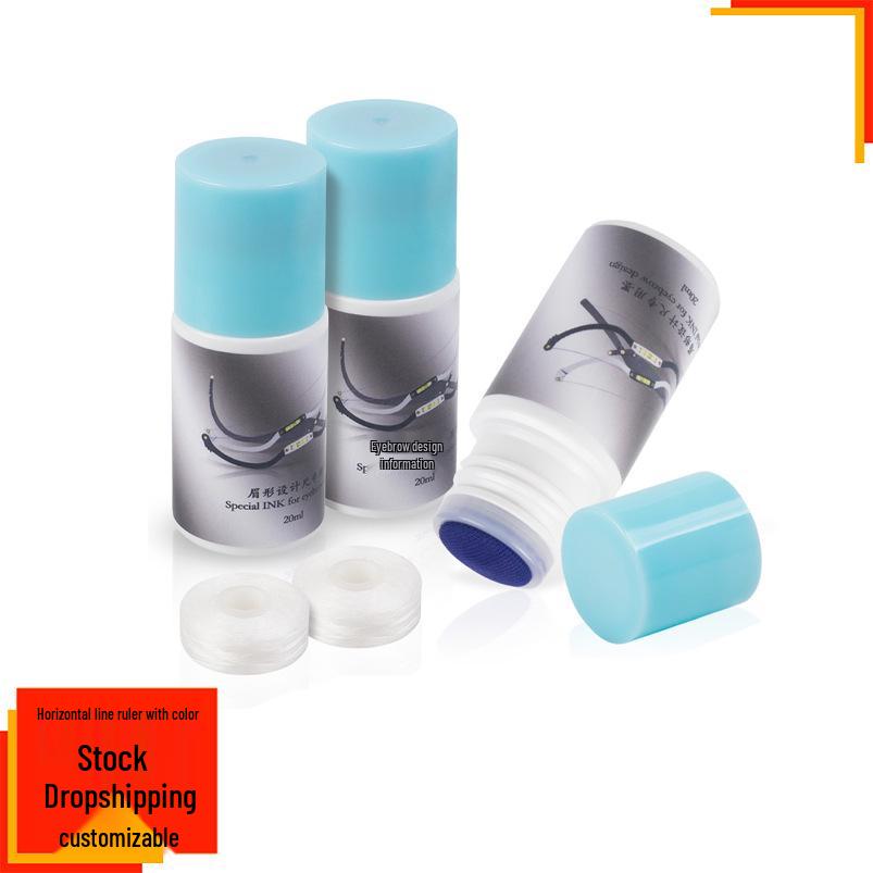 

Multi-Color Eyebrow Practice Ruler & Pigment Applicator Bottle Set Black