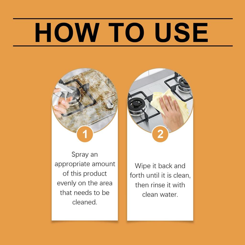 Kitchen Grease Cleaner Household Heavy Duty Grease Cleaner Kitchen Stovetop Stain Remover Foam Cleaner
