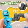 4PCS Suction Cup Robot Toy Shape Changing Telescopic Pop Tubes Autism Sensory Toy Robot Action Figure Bendable Fidget Toy