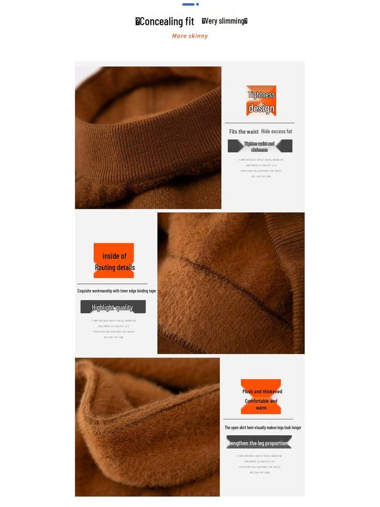 Women's High-Waisted Plus Velvet Slim-Fit Knit Midi Skirt (Petite, 2025).