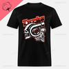 Retro Twin Skeleton Turbo Red Outline Print Black Tshirt Unisex Jdm Modified Loose Oversized Short Sleeve Streetwear Tees Unisex