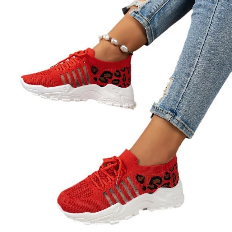 Large size color matching muffin and thick-soled cross-strap casual single shoes spring new soft-soled fly-woven shoes