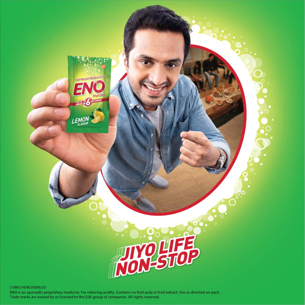 Eno Lemon Digestive Fruit Salt Multipack 30g Each Pack Of 6 For Fast Relief From Acidity Bloating Heartburn Indigestion Discomfort