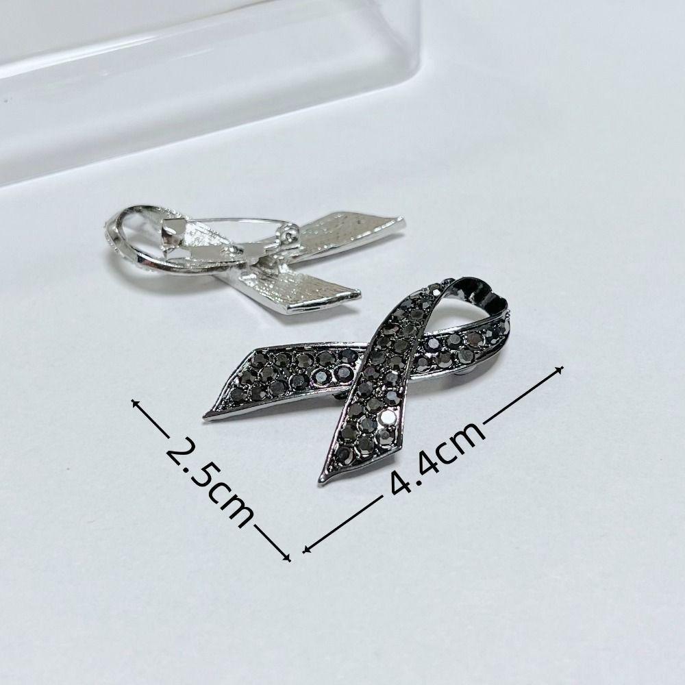 Svart Minnesmärke Svart Märke Souvenir Begravning Sorge Märke Strass Legering Svart Band Brosch Nål För Begravningar och Sorge