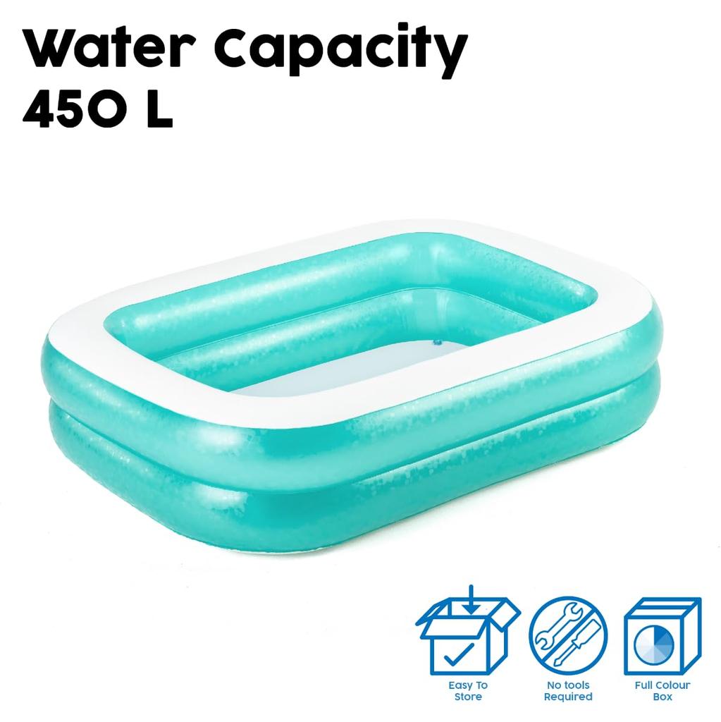 Bestway Blue Rectangular Family Pool 201 X 150cm #54005B