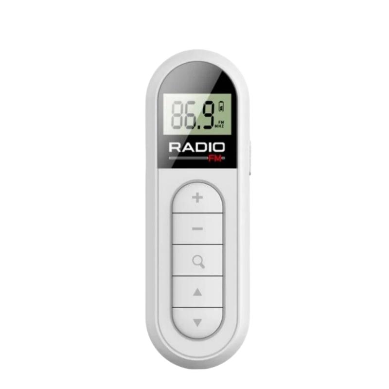 FM Radio Rechargeable Pocket Transistor Radio with LCD Digital Tuning & Backlight Stereo Sound Belt Clip for Jogging Walking