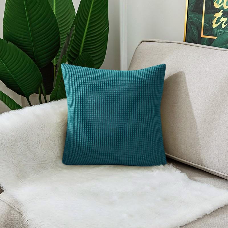 Waterproof Solid Color Jacquard Pillow Cover for Sofa Office Waist Cushion Cover Home Decorative Pillowcase Decoration 45x45