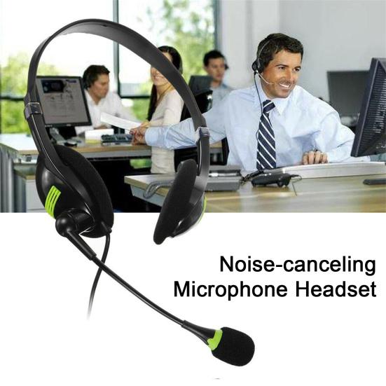 Dual Socket Wired HD-compatible Microphone Superior Headset with Sound Quality Wired Headphones