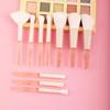 10-Piece Peach Makeup Brush Set: Loose Powder, Stippling, Eyeshadow, Blending, Concealer, Contour Brushes