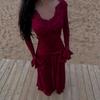 2026 Spring Elegant Slim Fit Women's Long Dress with Sexy Lace Patchwork and European-American Design