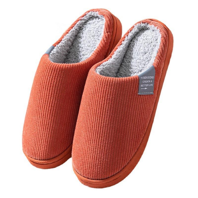 Indoor Home Slippers Fleece New Cotton Slippers Confinement Drag Fluffy Slippers Winter Couple Dowry Wedding