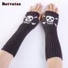 Botvotee Skull Sleeves for Women Y2k Accessories Arm Warmers Free Shipping Knitted Winter Warm Fingerless Gloves Cute Arm Guard