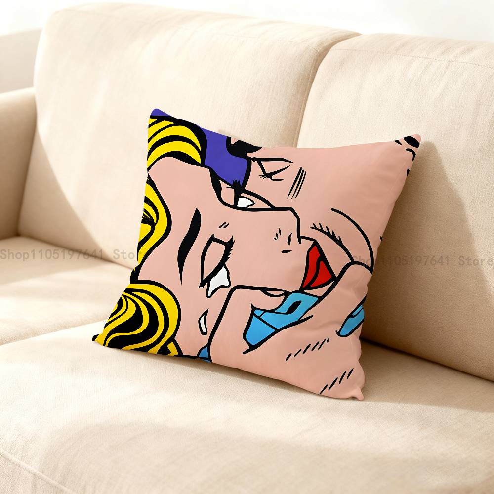 Roy Lichtenstein Pop Art Pillow Case For Sofa Decor Car Office Room Printing Cushion Cover Decorations and Protector