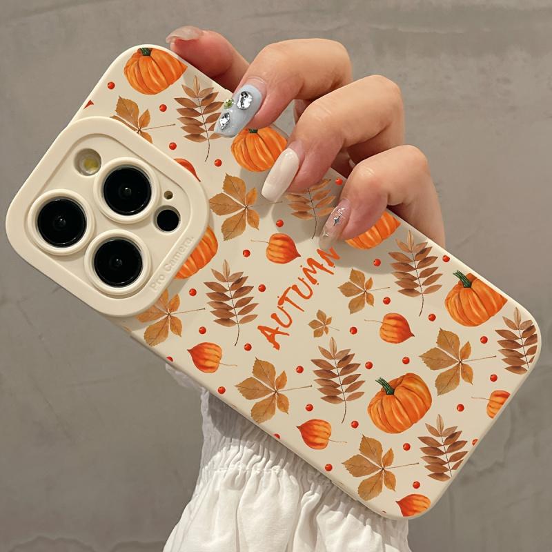 Bílý grafický podzimní kryt na telefon pro iPhone 16 15 14 13 12 11 x XR Xs SE2 SE 8 7 plus pro Max mini silikonový zadní kryt