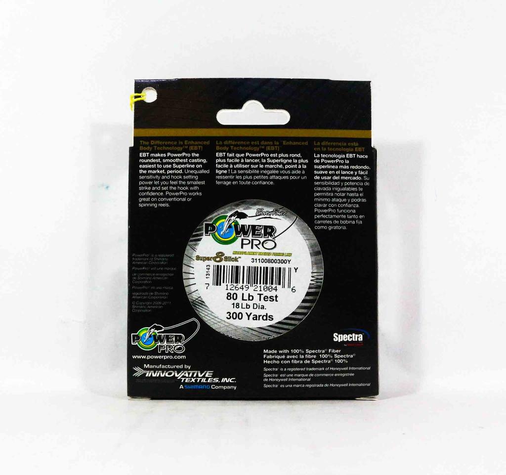 POWER PRO Super 8 Slick Spectra Line 80lb by 300yds Green (0763)