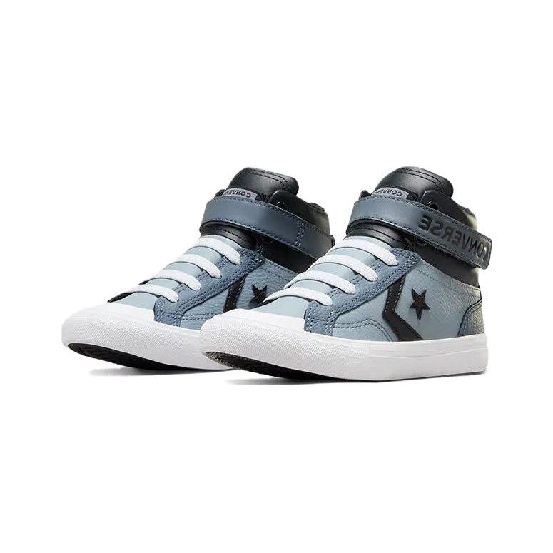 Converse Pro Blaze Strap Leather High PS Heirloom Silver Kids Sneakers Blue Black White A05519C