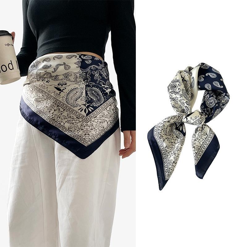 Elegant Ethnic Printed Square Scarf For Women Fashion Accessory