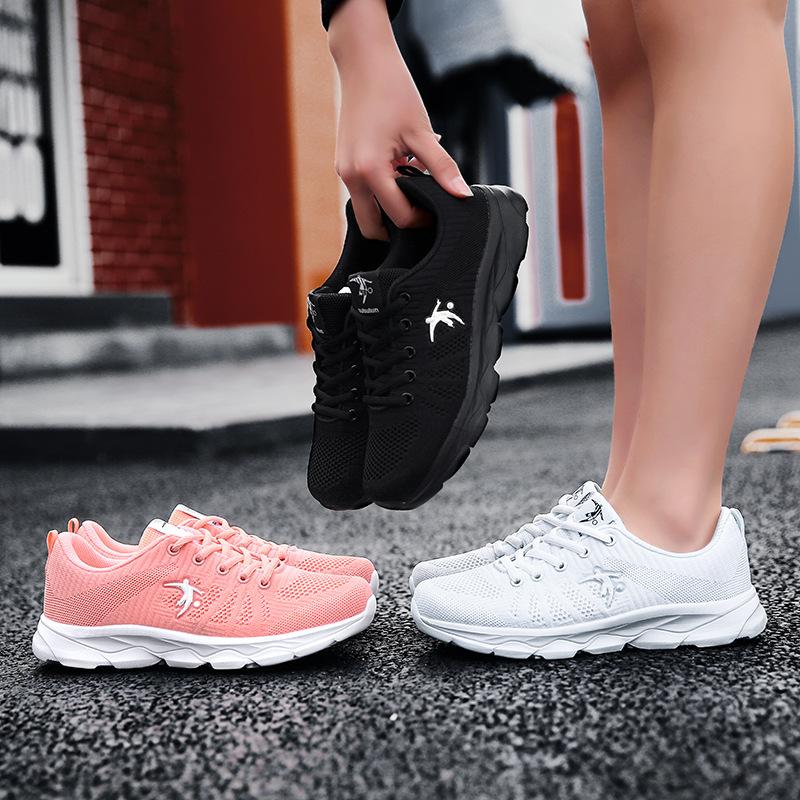 White women's shoes running shoes shock-absorbing soft-soled aerobic running shoes women's mesh breathable sneakers lightweight casual sneakers