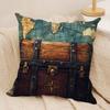 The Retro Age Of Navigation Cushion Cover Silky Short Plush Invisible Zipper Dustproof Sofa Pillow Case For Home Decor