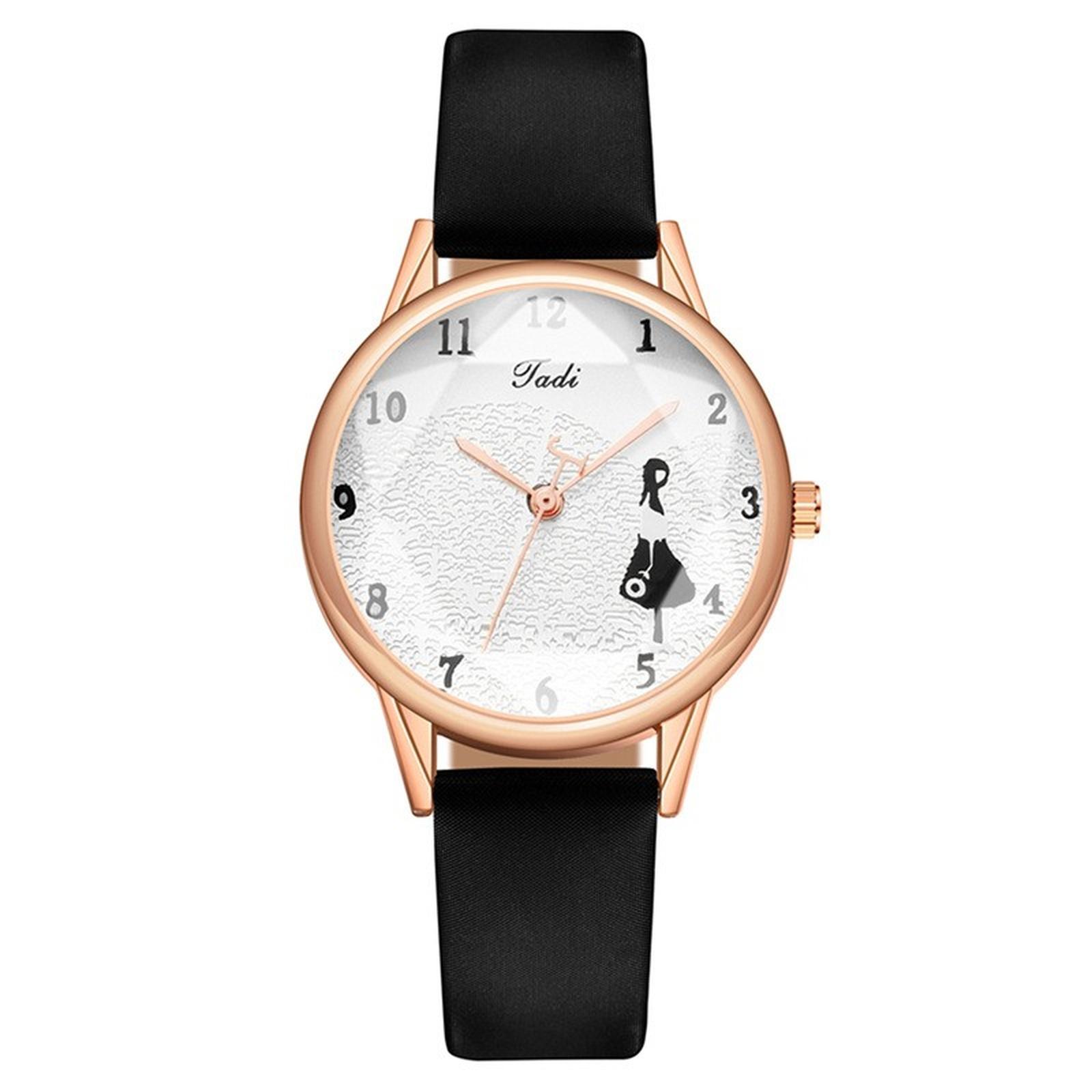 

Women Fashion Leather Watch One Size чорний