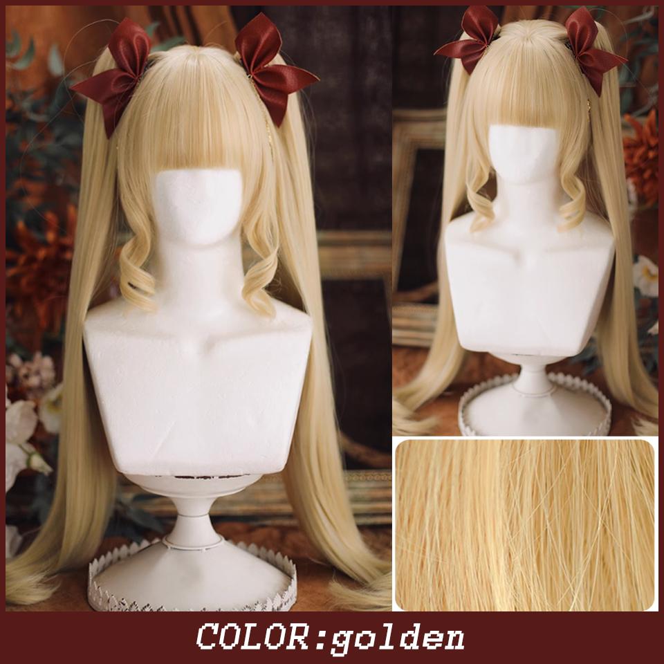 

WTB Синтетический Лолита Парик Женский Супер Длинный Двойной Хвост На Клипсах Милый Натуральный Милый Рождественский Косплей Вечеринка Парик на Всю Голову 80cm