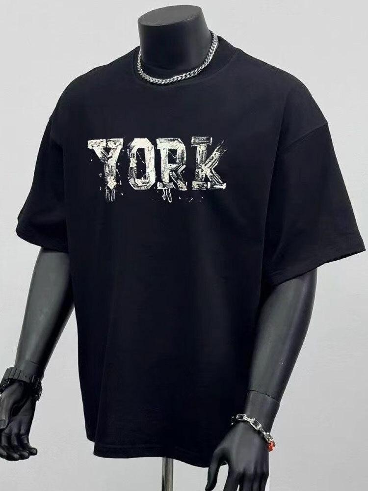 2026 Summer Bestseller Vintage Letter Print Tshirt Unisex Unisex Unisex Casual Short Sleeve Streetwear Fashion Tops