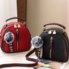 Women Leather Handbag Mini Shoulder Bag Crossbody Vintage Hair Ball Pendant Shell Bags