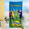 Teletubbies Personalized Name Beach Towel Quick-Dry Soft Microfiber Suitable for Swimming Gym Camping Yoga Vacation