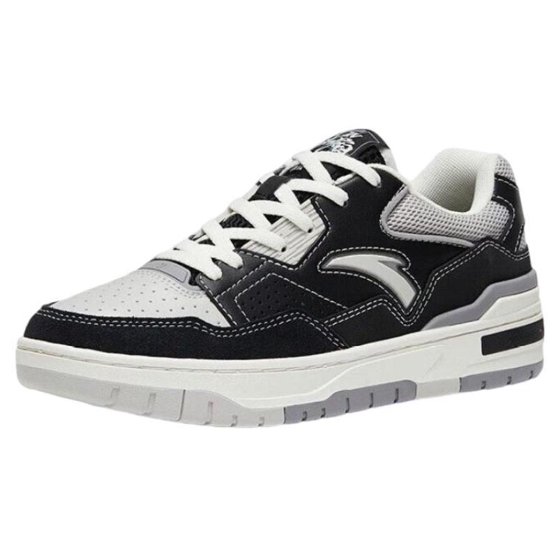 Anta Flame 4.0 Anti Slip Wear Resistant Low Top Skateboard Shoes Women's Black White Sneakers 122328081-3