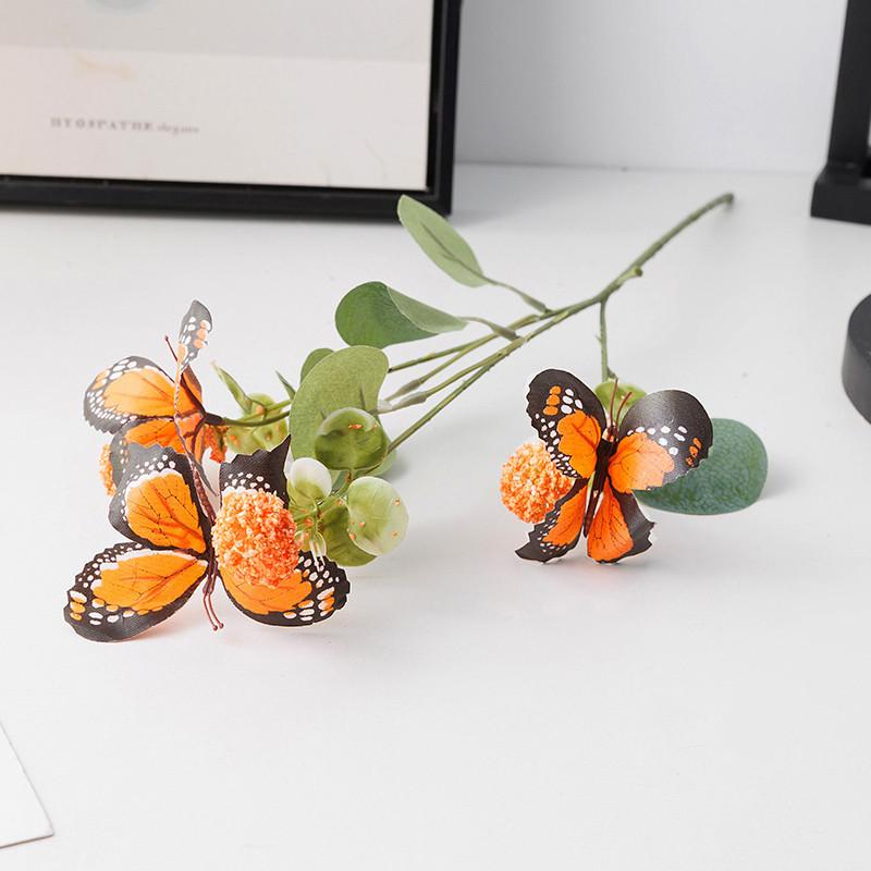 3-Forked Butterfly Dandelion Artificial Flower Party Wedding Decoration Fake Flowers Home Decoration Single Bouquet Plastic Flowers Plastic Flowers
