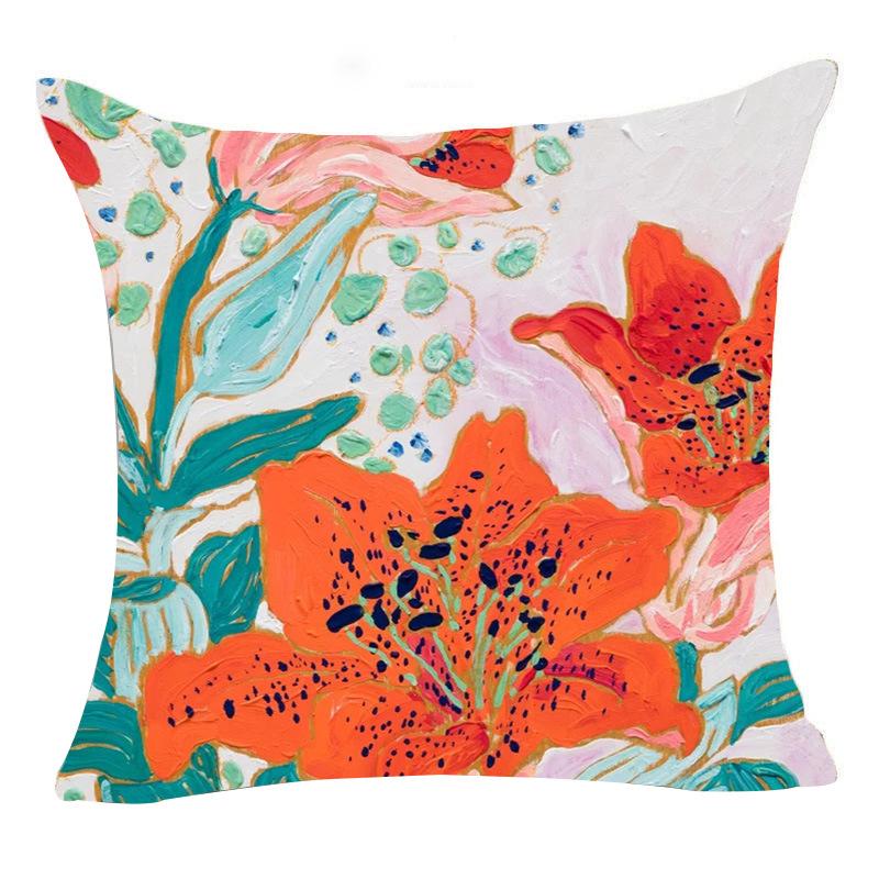 Modern Simple Abstract Oil Painting Series Linen Pillowcase Home Sofa Pillowcase