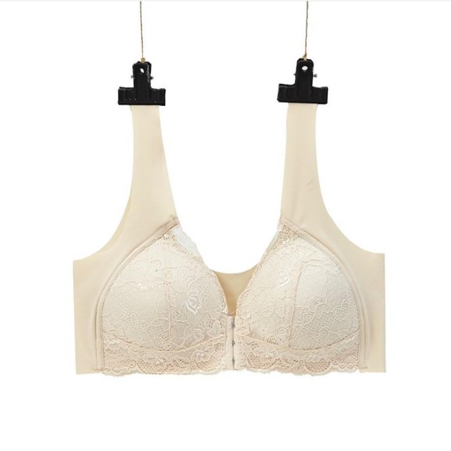 Plus Size Front Buckle Wireless Lace Seamless Beauty Back Shaping Nursing Bra