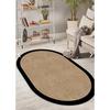 Digital Non-Slip Washable Black Jute Look Oval Living Room Carpet Kitchen Carpet Hallway Carpet Runner