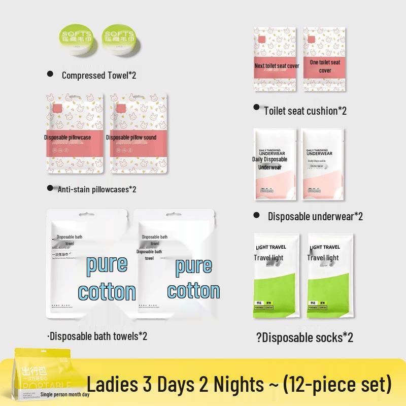GELEITE Disposable Travel Essential Kit
