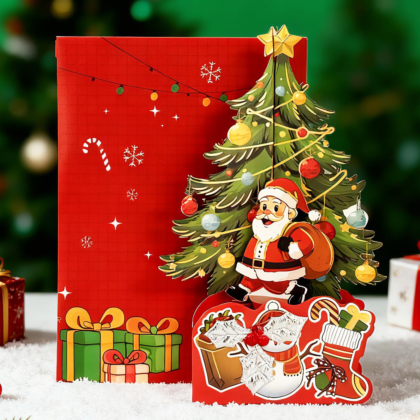 Exquisite 3D Christmas Tree Greeting Card with Envelope: Festive Surprise Souvenir