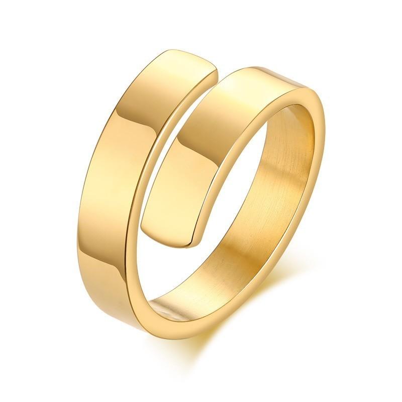 

Personalized Women s Dual Two Name Rings Gold Color Custom Double Layer Wrap Hug Best Friend Mom Adjustable Size 6