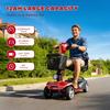 IScooter X02 Scooter de Mobilité à 4 Roues Moteur 250W Batterie 12Ah 3 Vitesses 2-8KM/H avec Pneus Pleins de 8'' Autonomie 20KM Scooter de Mobilité Électrique Compact