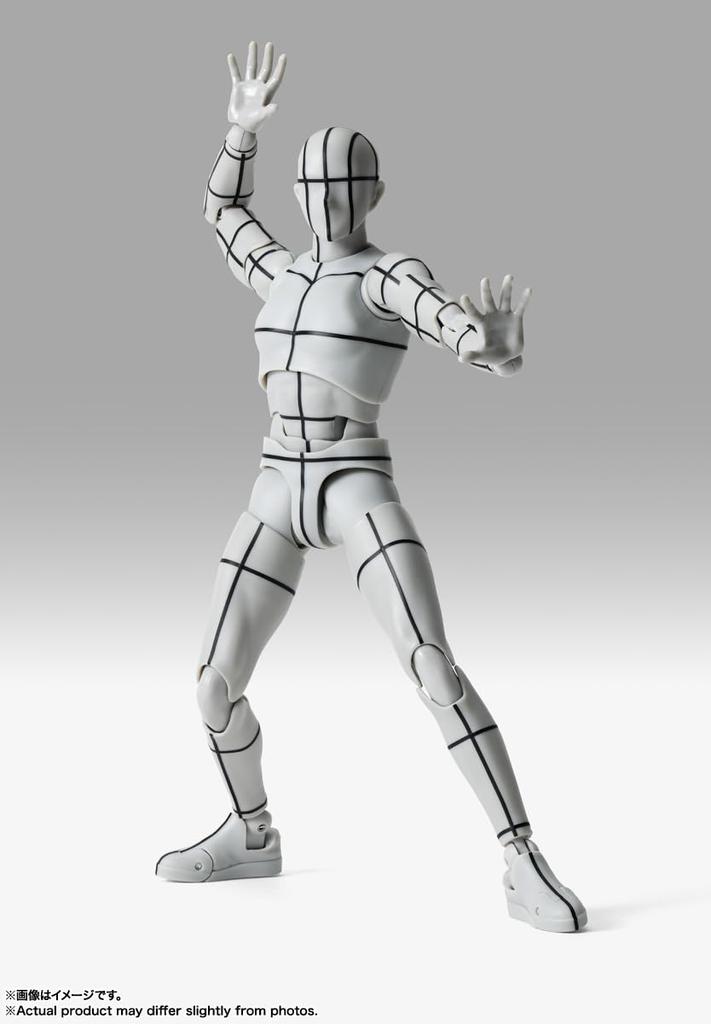 TAMASHII NATIONS S.H.Figuarts Body-kun -Sports- Edition -Wireframe- (Gray Color Ver.) Approximately 150mm PVC & ABS Painted Movable Figure