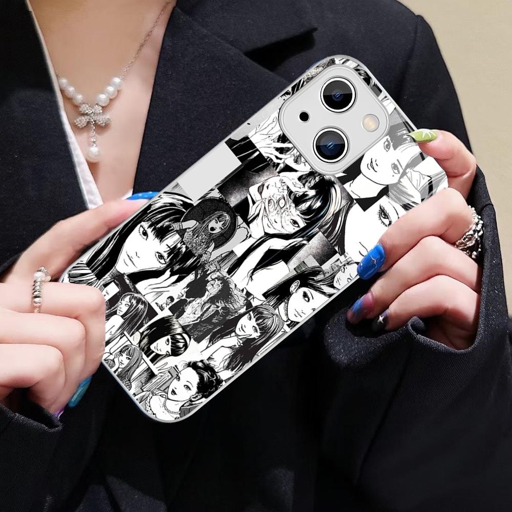 Japan Anime Tomie Kawakami Phone Case For IPhone 14 13 12 Mini 11 Pro XS Max X XR 14 Plus Tempered Glass Cover