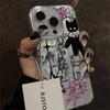 Cool Cat Graffiti Phone Case For Samsung S25 S24 Ultra S23 Ultra S22 S21 S20 Plus Note 20 S24FE Silicone Trendy Luxury Cover Y2K