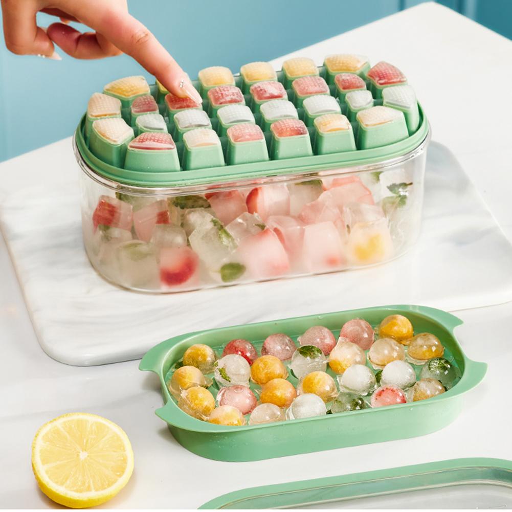 Ice Cubes Hockey Silicone Mold With Storage Box Quick Demoulding Ice Maker DIY Ice Drinking Tool