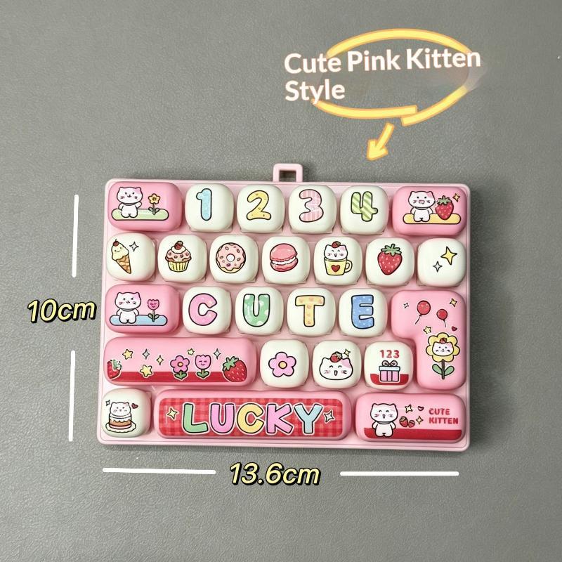 1Pcscute Cute 26 Key Stress Reducing Keyboard Creative Mechanical Healing Tool Popular Pendant Small Gift Accessories