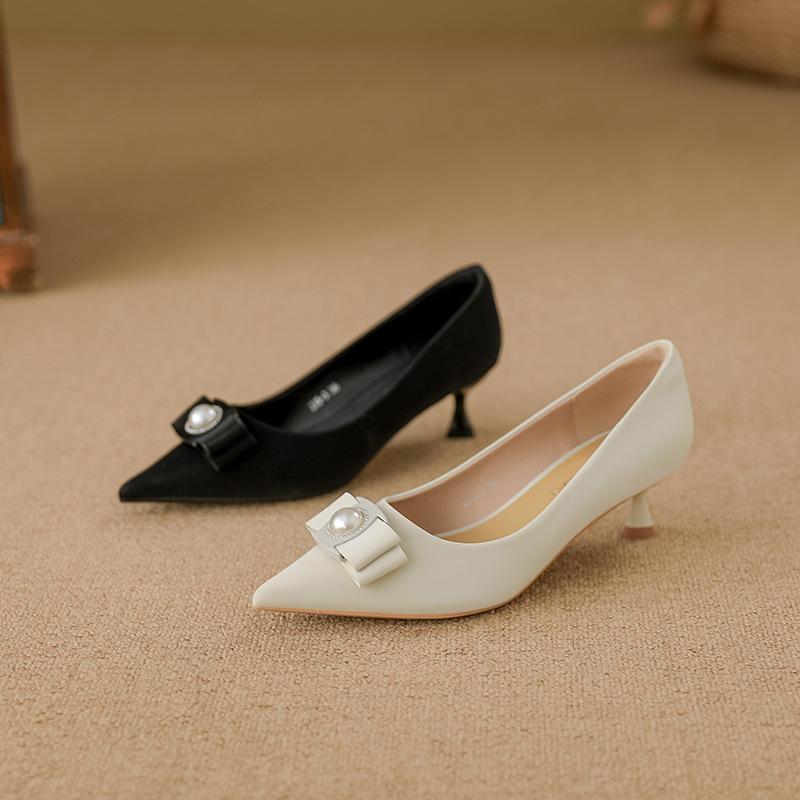 Yuanlitong 2025 autumn new high heels women's high-end sense fine heel temperament single shoes women's wear pointed women's shoes