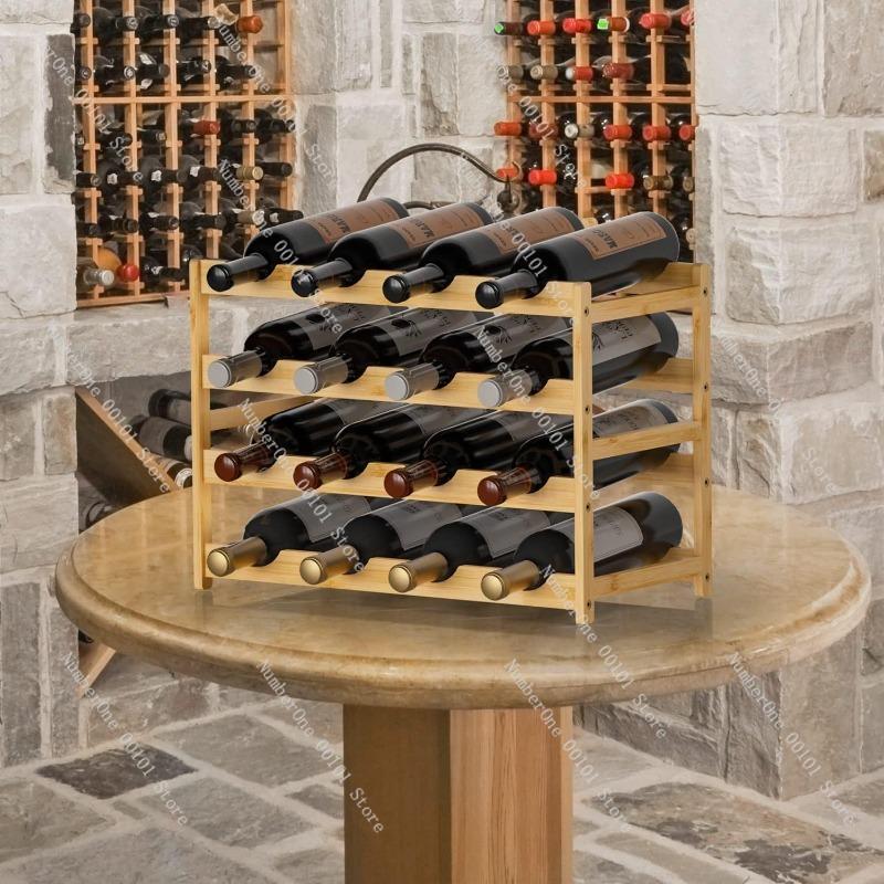 Multi-Layer Wine Rack Desktop Display, Stylish Wine Bottle Holder, Elegant Living Room Wine Storage Rack Display Organization