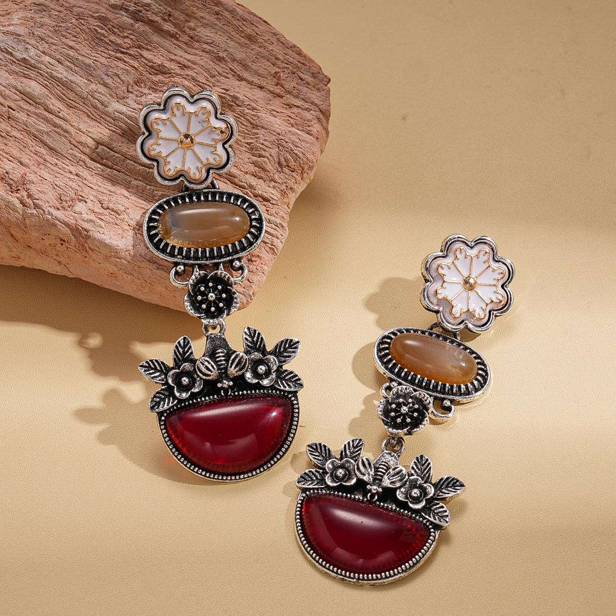 Oval Flower Earrings for Women, High-end Earrings