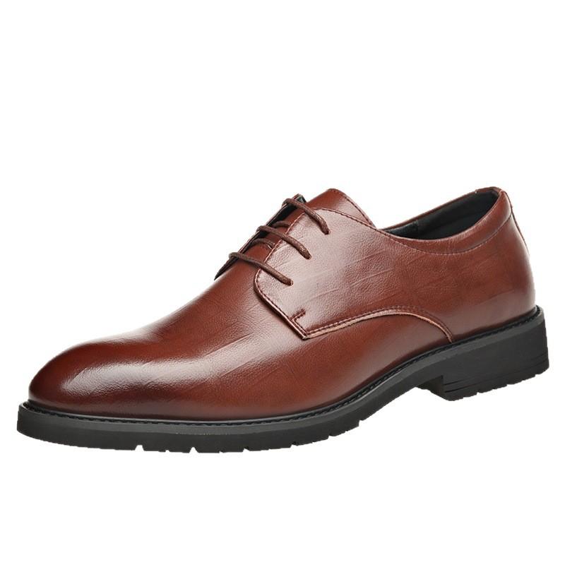 Leather Shoes Men's New Business Dress Casual Breathable Men's British Pointed Groom Shoes