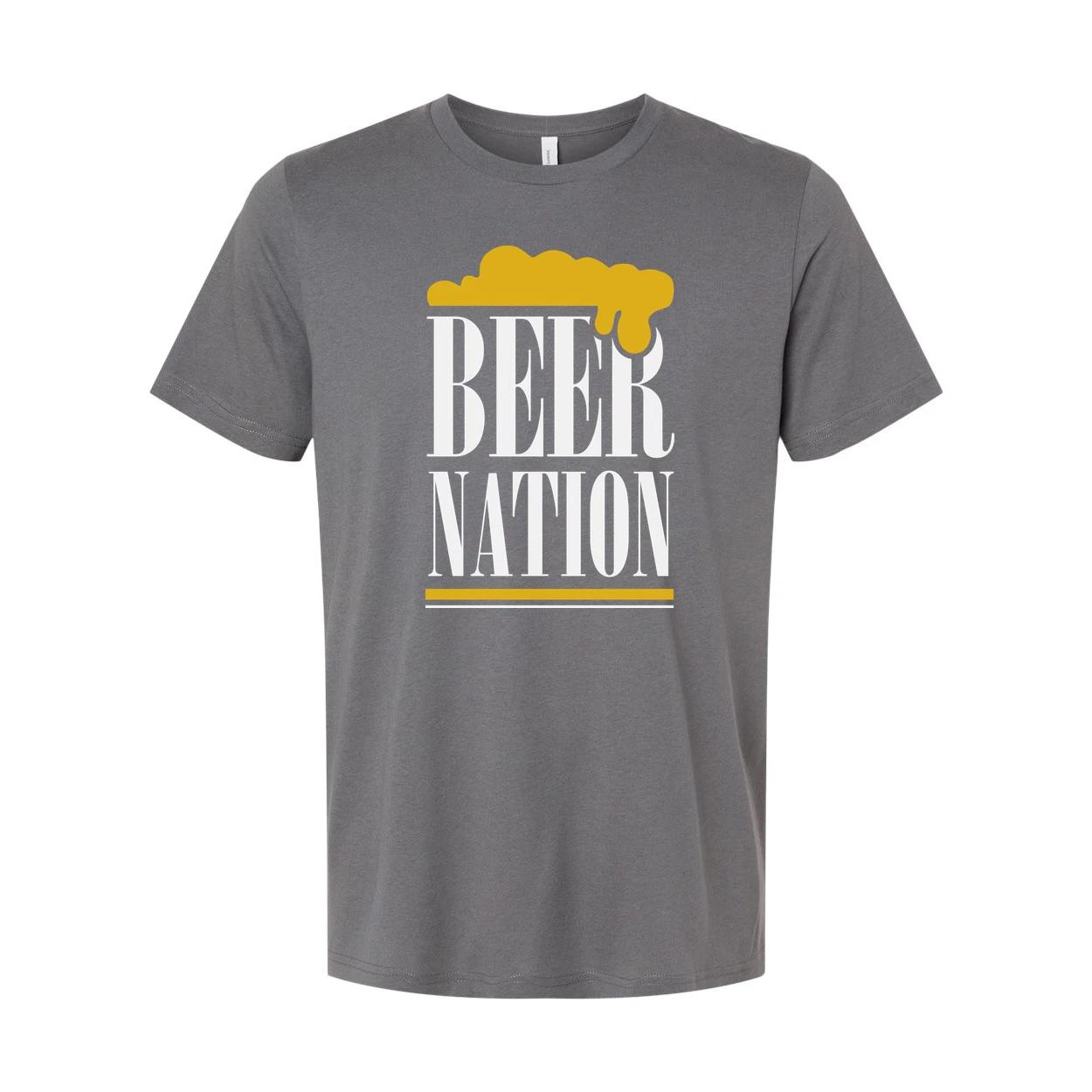

Beer Nation Unisex Short Sleeve Graphic T Shirt With Beer Foam Logo Design For E S