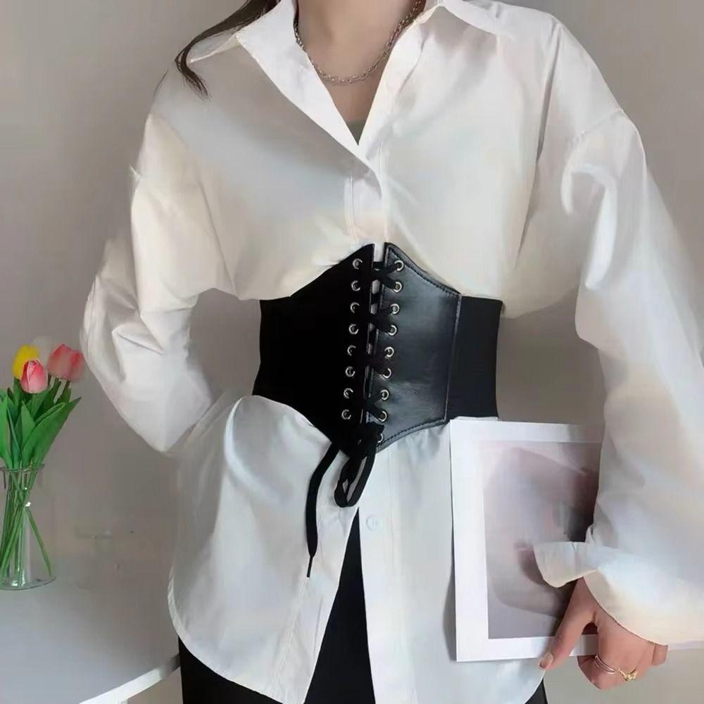 Punk Wide Belt High Elasticity Skirt Belt New Waist Cincher
