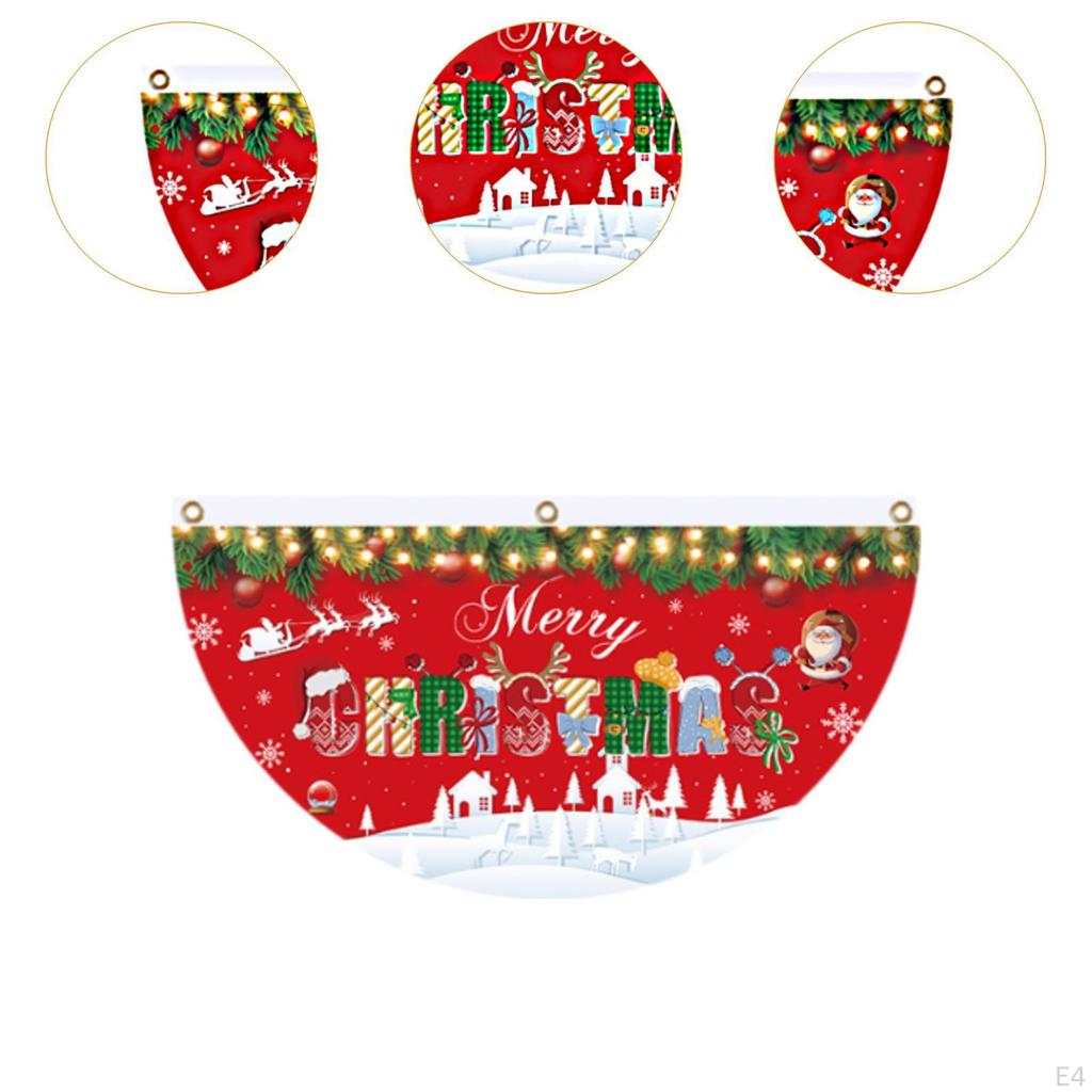 Christmas Banner Hanging Bunting for Patio Porch Outdoor Party