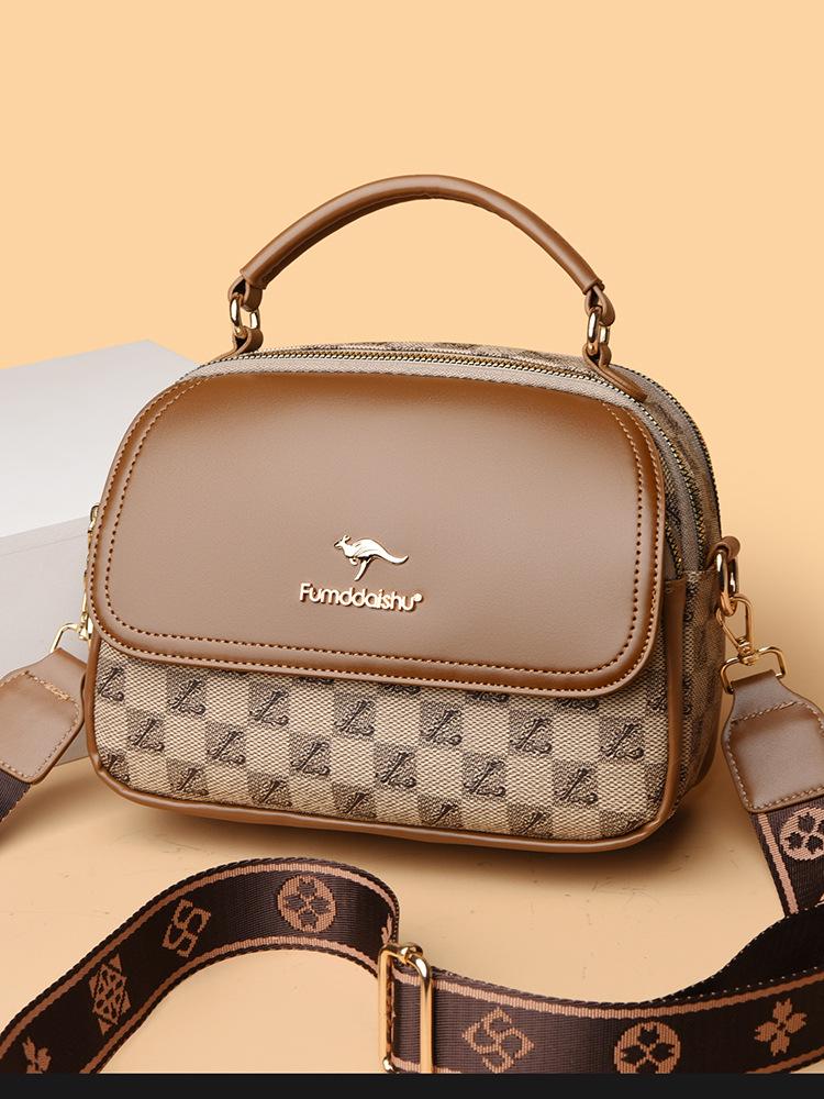 

Винтажная клетчатая многослойная сумка-кроссбоди для мамы большой вместимости класса люкс